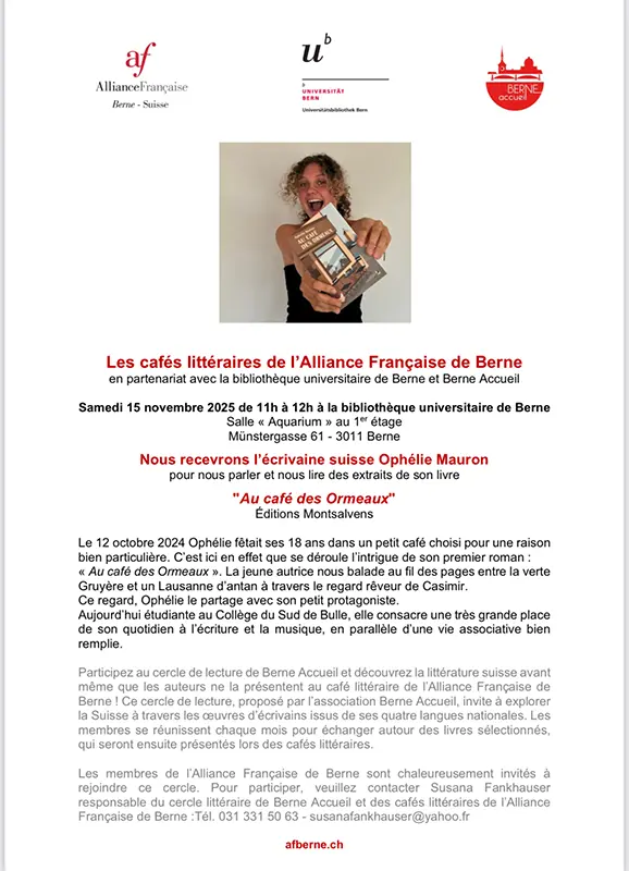 Featured image for “Les cafés littéraires de l’Alliance Française de Berne”